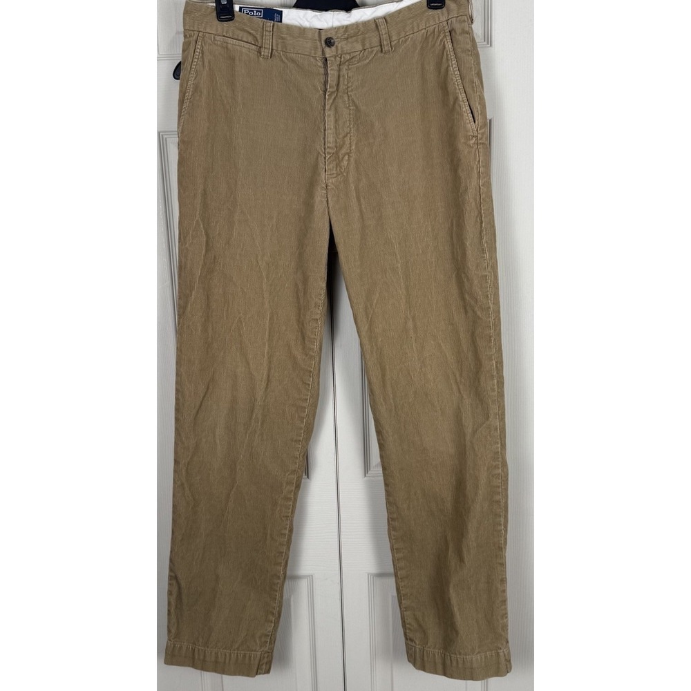 Polo Ralph Lauren Mens Corduroy Prospect Pant 34x32 Tan Straight Leg Vintage